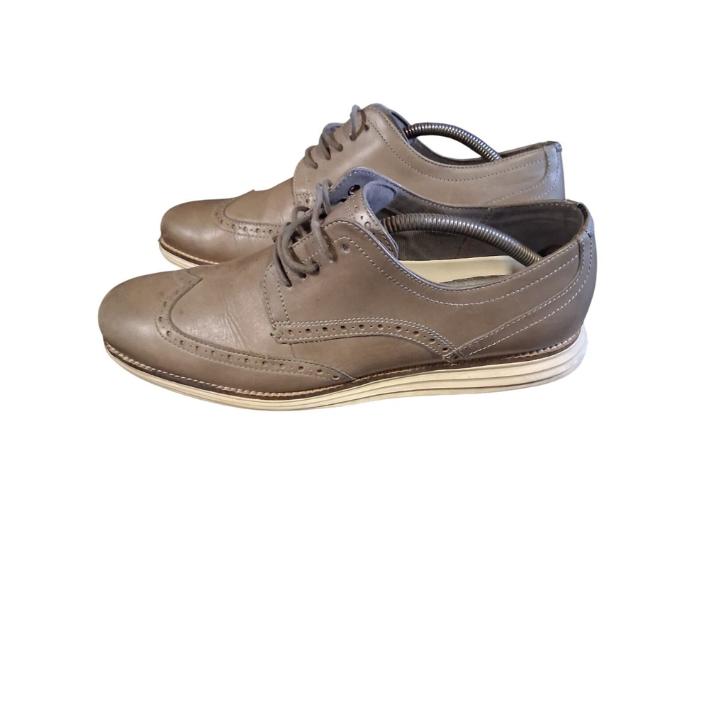 Cole Haan Mens 10.5M Original Grand  Oxfords Wingtip Taupe Brown Leather‎ C27778